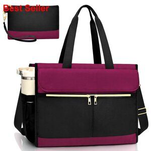 15.6 Inch Laptop Tote Bag with Multiple Compartments Lightweight Water Resistant